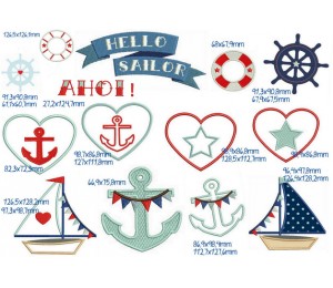 Stickdatei Hello Sailor Steuerrad